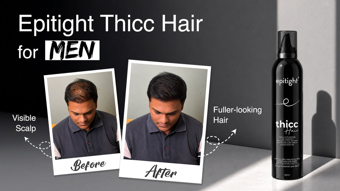 Epitight Thicc Hair for men showing fuller and thicker looking hair after styling